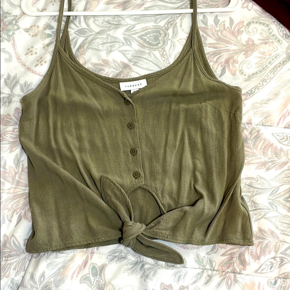 Olive Green Cropped Tank